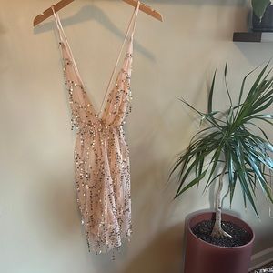 Blush sequin romper